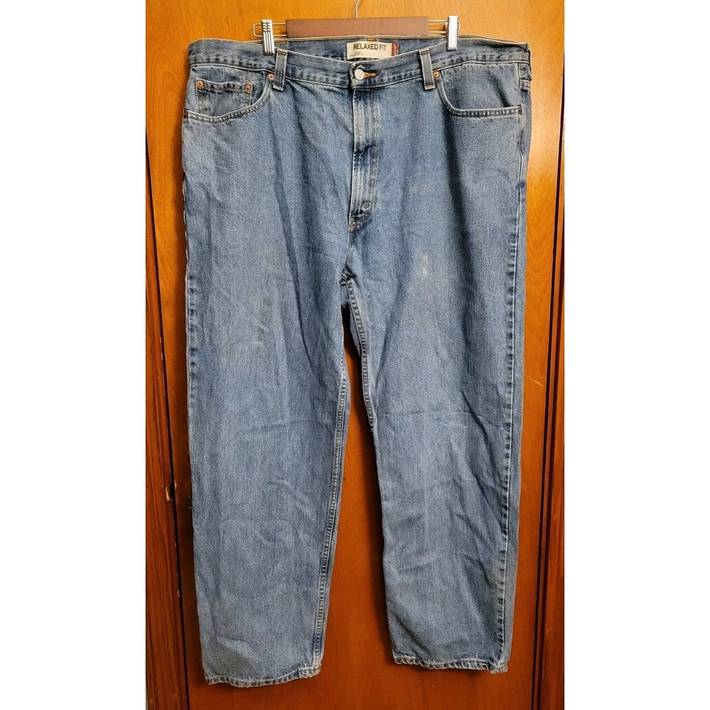 Levi's 550 Jeans Men's 44x32 Relaxed Fit‎ Straight Leg Blue Denim Pants - B